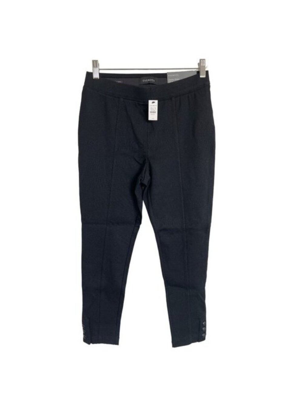 Talbots Black Skinny Ankle Pants With Button Detail